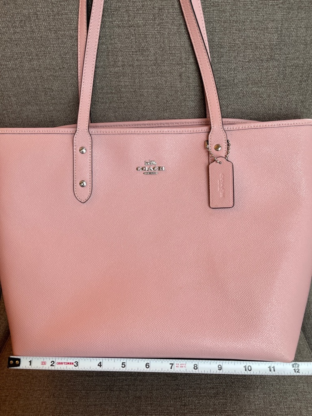 Coach Crossgrain Leather City Zip Tote  Light Pink F58846 - Picture 9 of 16